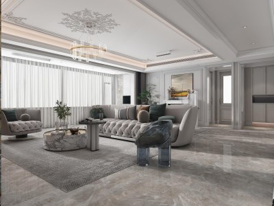 简欧客餐厅3D模型下载